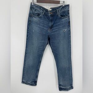 Zara Z1976 Women's Basic Denim Jeans Size 10 Lightly Distressed Medium Wash